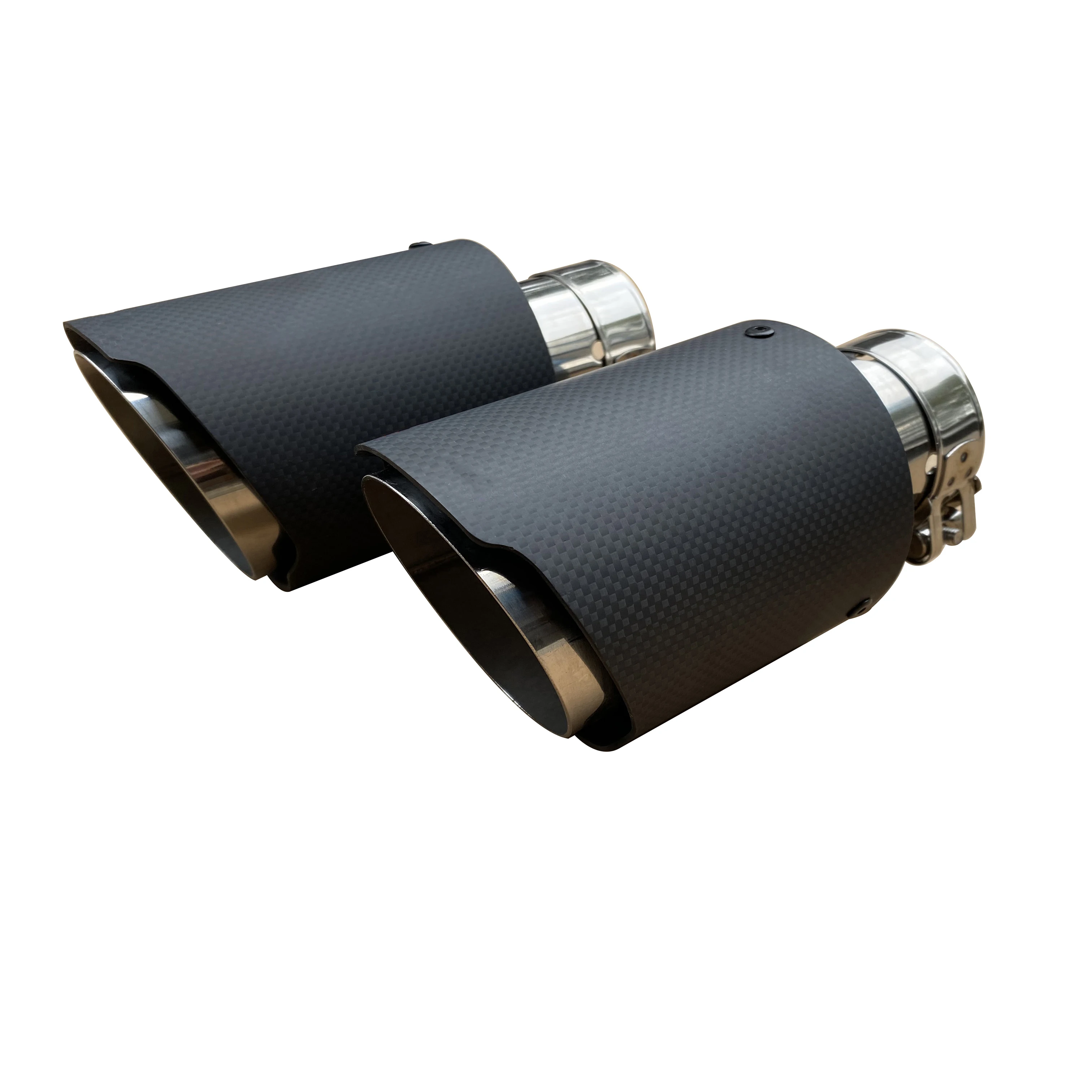 1PC ยานยนต์ Universal ท่อไอเสียสแตนเลสท่อคาร์บอนไฟเบอร์ Trim ท่อท่อไอเสียท่อไอเสียเคล็ดลับ 1