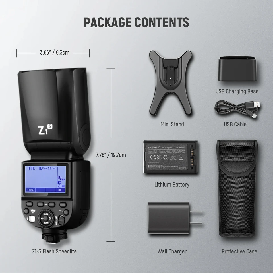 NEEWER Z1 TTL Round Head Flash Speedlite for Nikon/Canon/Sony 