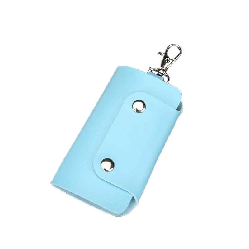 Keychain Wallet Pu Leather Key Holders Women Men Keys Organizer Fashion Solid Key Wallets Pouch Car Keychain Housekeeper