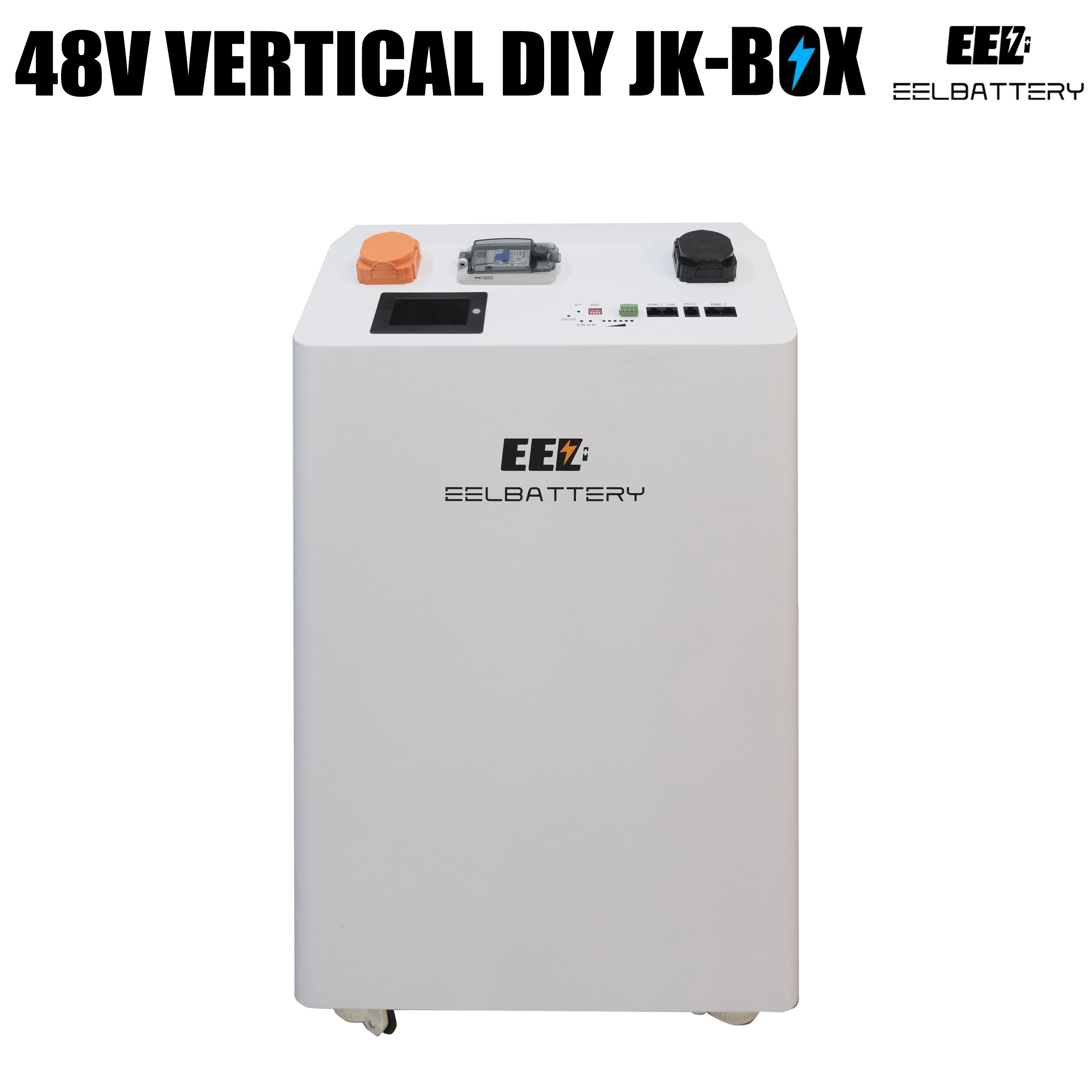 

EEL 48V 16S DIY Vertical Battery Case Kits with JK Inverter BMS and Wheels for Solar Energy Storage Box Mobile Power Server Rack
