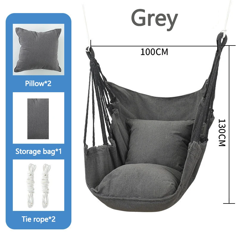 Outdoor Hammock Portable Garden Hammock Home Travel Camping Swing Canvas With Pillow Indoor Hanging Chair for Adult Children 