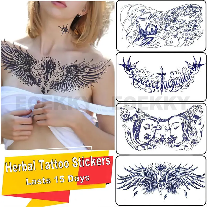 

Wholesale Herbal Semi Permanent Tattoo Stickers Juice Tattoo Stickers Lasts 15 Days for Men and Women