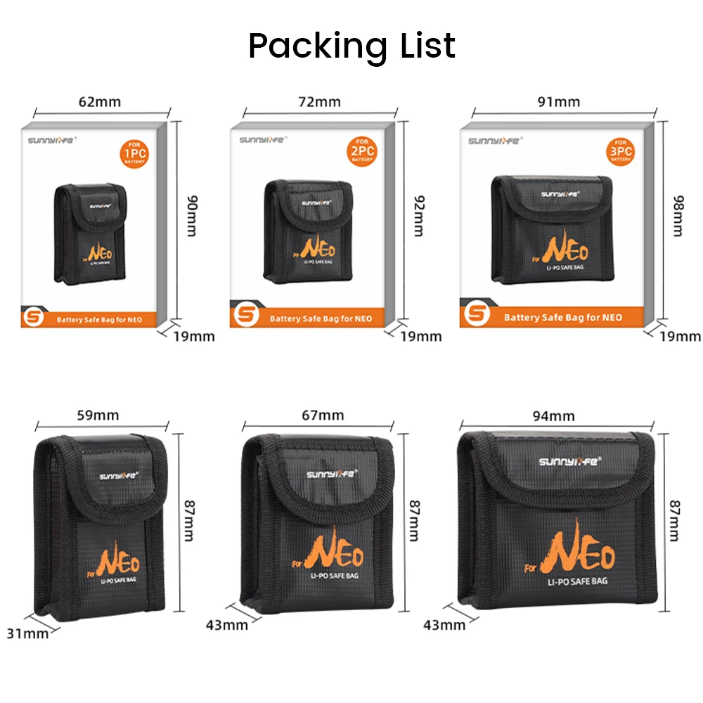 Safety Battery Bag For DJI Neo Drone