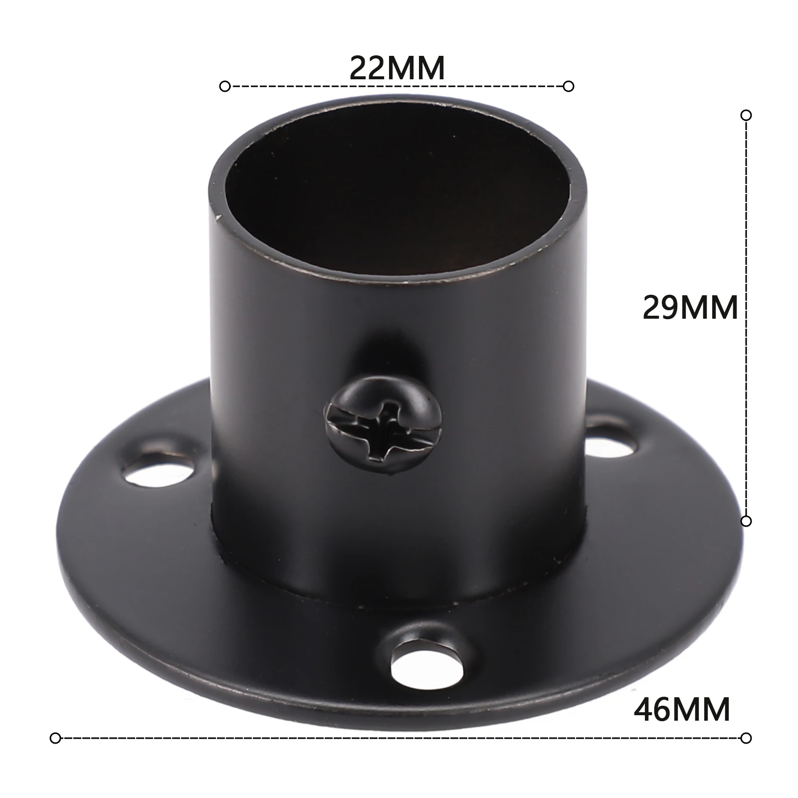 Tube Support Closet Bar Stands Wardrobe Hanging Rail Rod Pole Socket End Support Bracket 2Pcs 19-32mm