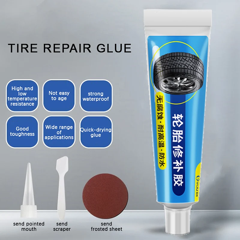 

30ml Tire Repair Glue Liquid Strong Rubber Glues Black Rubber Wear-resistant Non-corrosive Adhesive Instant Strong Bond Leather