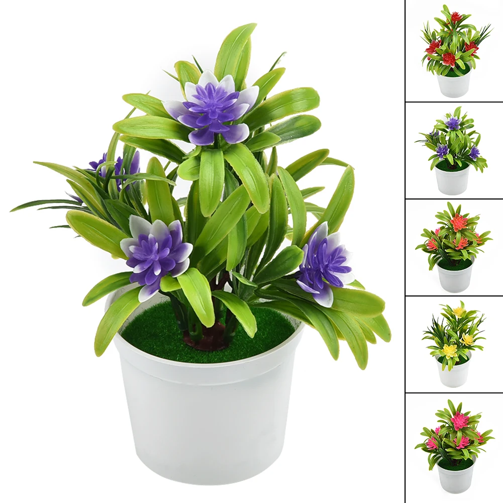 

1pc Realistic Artificial Flowers Plant Pot Outdoor Home Office Decoration Gift Festive And Party Supplies Simulate Flowers