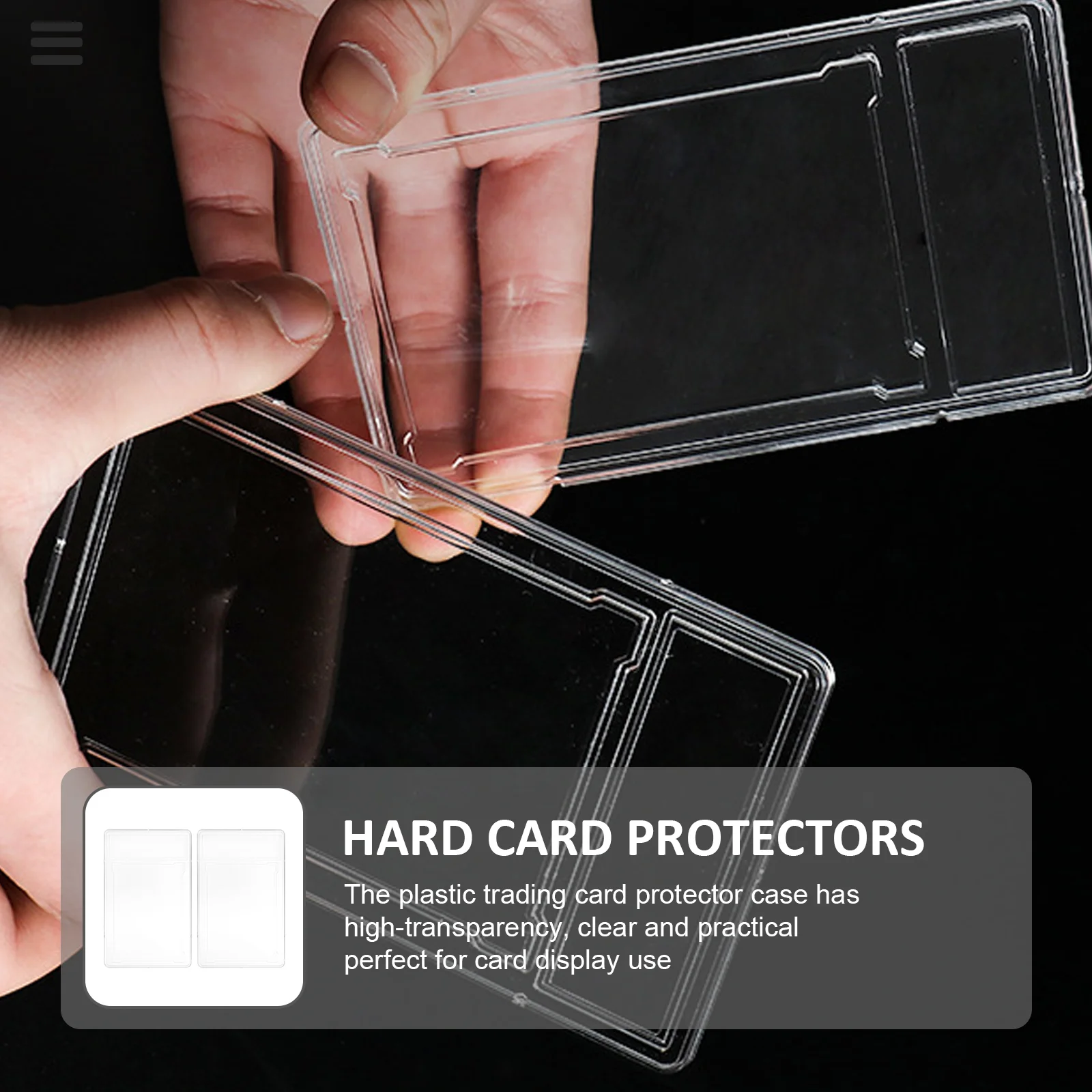2pcs Clear Game Card Cases Photo Trading Card Protector Cases Game Card Protectors