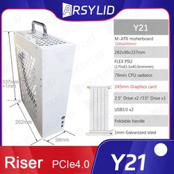 Y21 M-ATX Chassis Game Computer Support 245mm Graphics Card 78mm Radiator I7 Smaller Independent Display Case Similar K59 K66