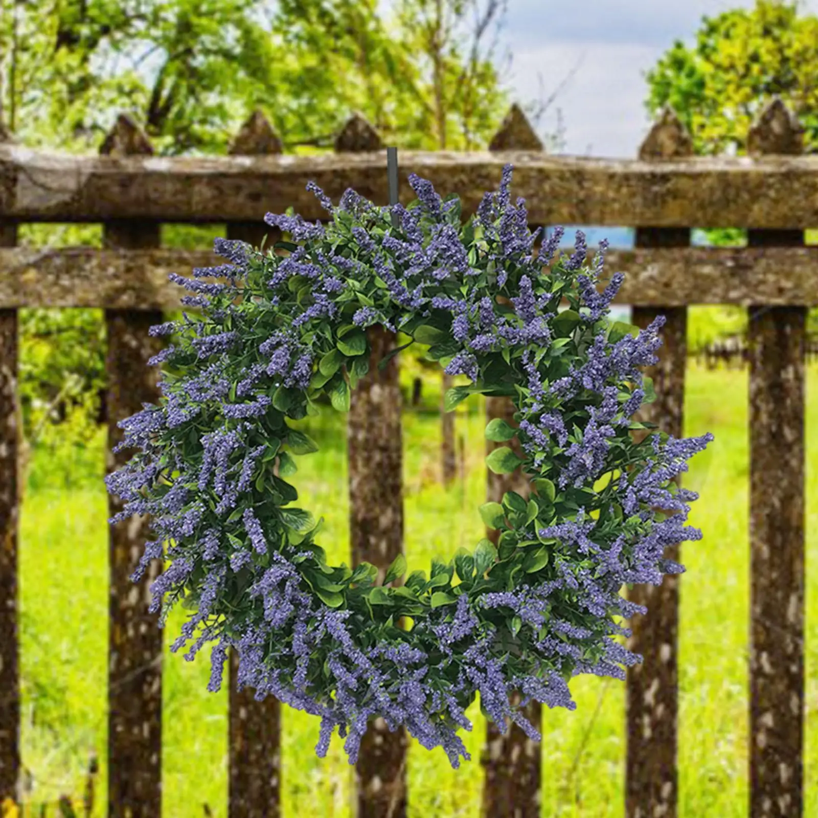 Lavender Wreath for Front Door Summer Wreaths Ornament for Home Wall Holiday