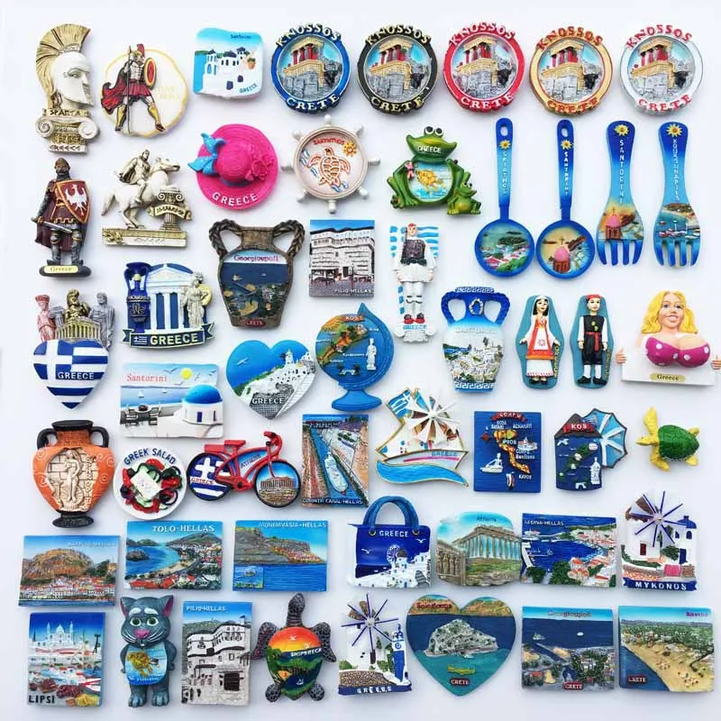 

Fridge Magnets Greece Athens Travel Memorial Fridge Magnet Sticker 3D Resin Souvenir Magnetic Refrigerator Stickers