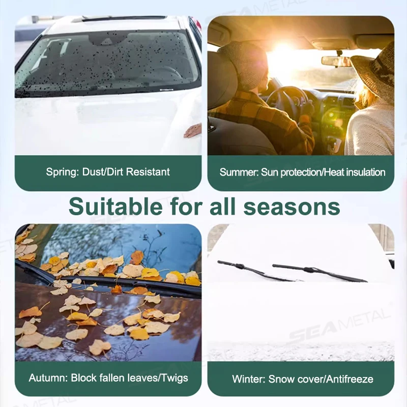 Waterproof Car Windshield Snow Cover with Dashcam Hole for Winter
