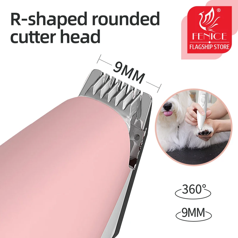 Fenice Electric Dog Clippers Professional Pet Foot Hair Trimmer Dog Grooming Hairdresser Dog Shear Butt Ear Hair Cutter