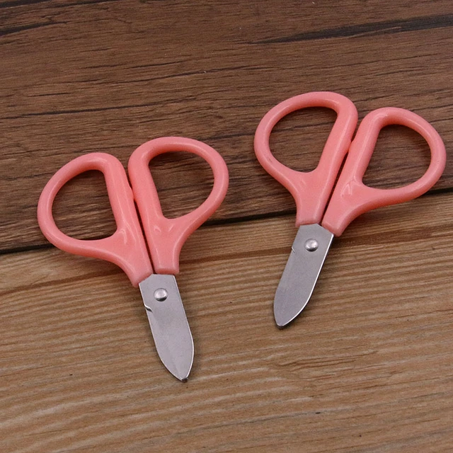 2Pcs 47X70MM Pink Mini Durable Scissors Extra Small Decorated