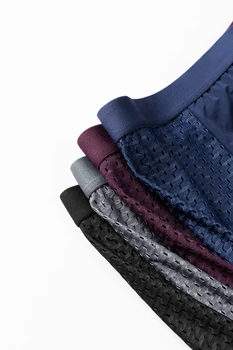 4 pairs of men's underwear ice silk half mesh summer burst four corner underpants sports mesh breathable boxer shorts 5