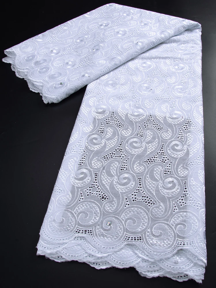 

High Quality French Nigerian Swiss Voile Lace Fabric 2.5Yards 2023 African Cotton Lace Fabric For Women Party Wedding Sew TY3062