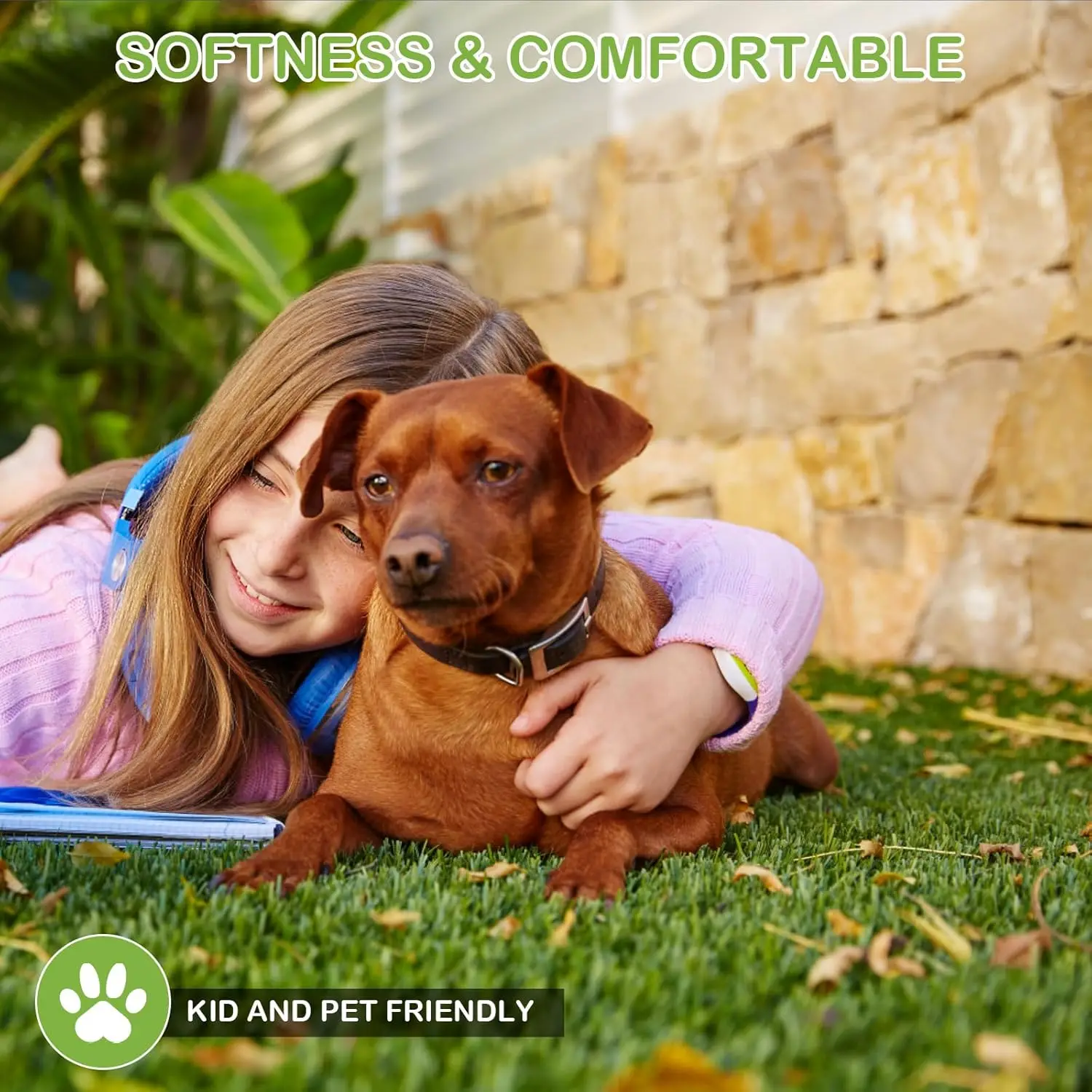 Artificial Turf Grass 8 FT × 15 FT, Realistic Fake Grass Rug with Drainage, 0.8" Height Outdoor Indoor Synthetic Grass Carpet