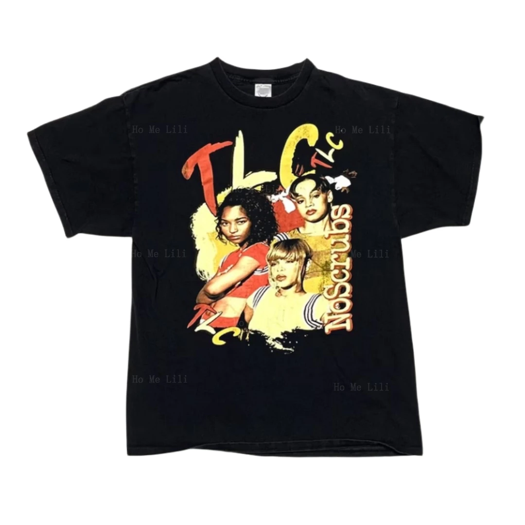 Tlc No Scrubs Retro Rap T-Shirt No Scrubs Black Hip Hop Unisex Tee Gift For Fan Him Anniversary Regalo Personalizzato Oversize