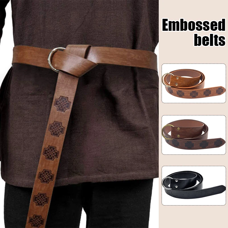 Halloween Hallstatt Medieval Retro Long Knotted Belt Steampunk Gothic Cosplay Costume Accessorie Leather New Knight Waistband