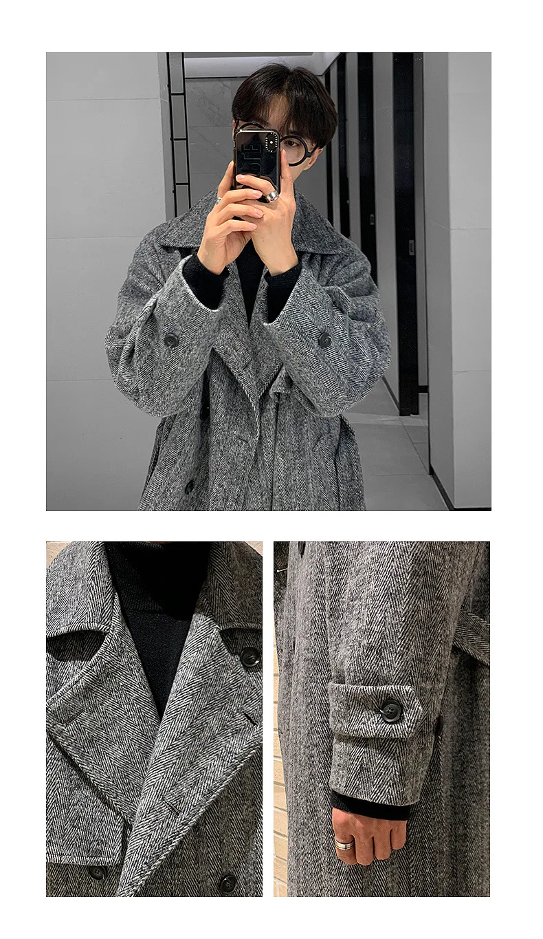 Double-Breasted Woolen Coat