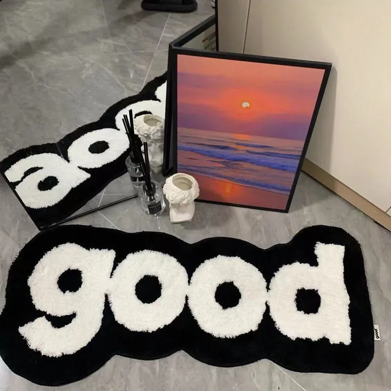 

Good Flocking Carpet Bedroom Ins Abnormality Creative Bedside Carpet Foot Mat Door Mat Letter Floor Mat