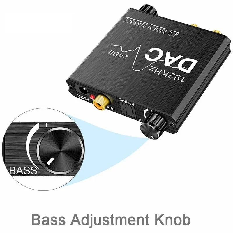 192KHz Digital to Analog Audio Converter DAC Digital SPDIF Optical to Analog L/R RCA Converter Toslink Optical 3.5mm Jack audio converter adapter audio converter