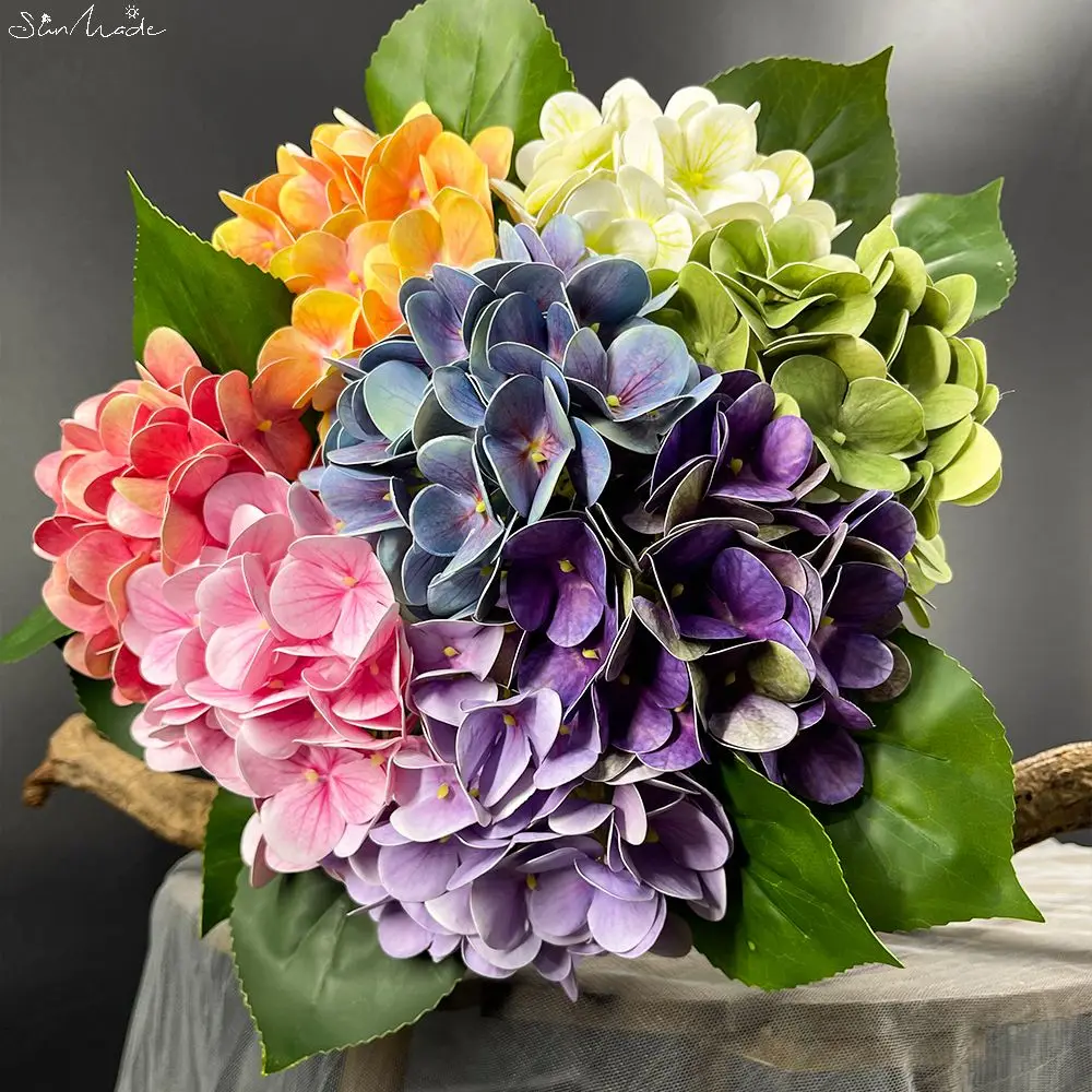 Rama de hortensia hecha al sol, Flores falsas de alta calidad, accesorios  de decoración para sala de estar, arreglo de Flores Artificales - AliExpress, image size:1000x1000