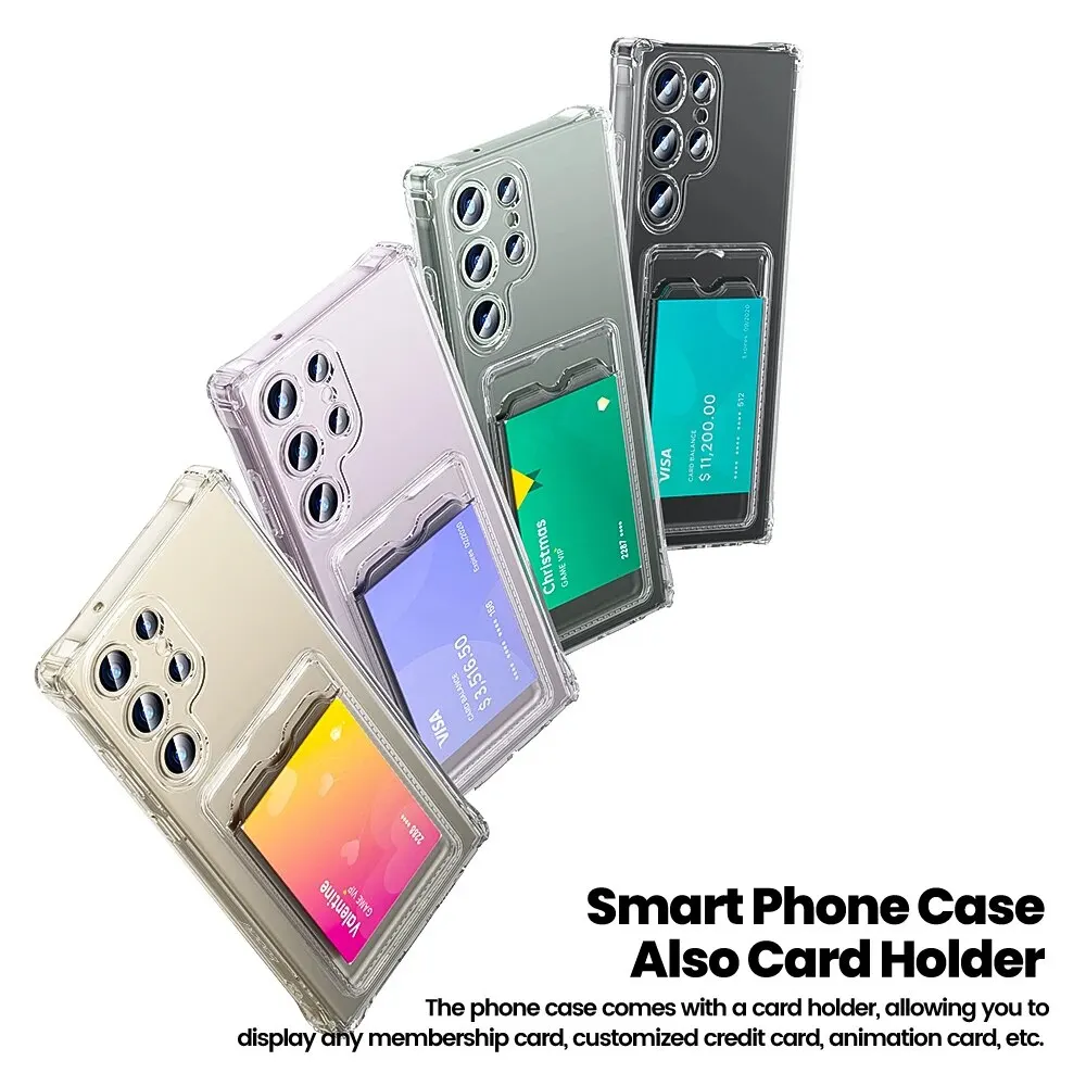 Toocki Transparent Shockproof Wallet Phone Case with Silicone Cover