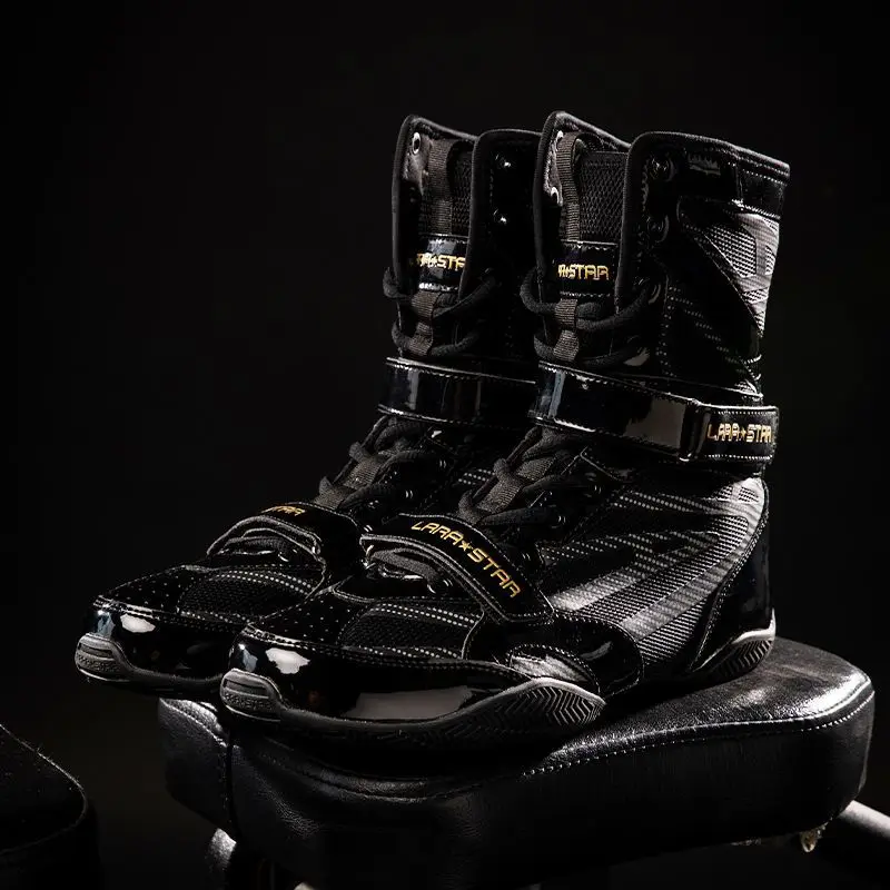 New Men's High Top Fighting Boxing Shoes Strength Training Sneakers Professional Matching Anti-Slip Wrestling Shoes