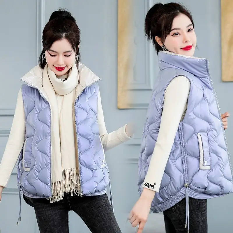 

Women's Down Cotton Vest Short Autumn And Winter Clothes New Style Korean Student Outer Wear Waistcoat Jacket Q419