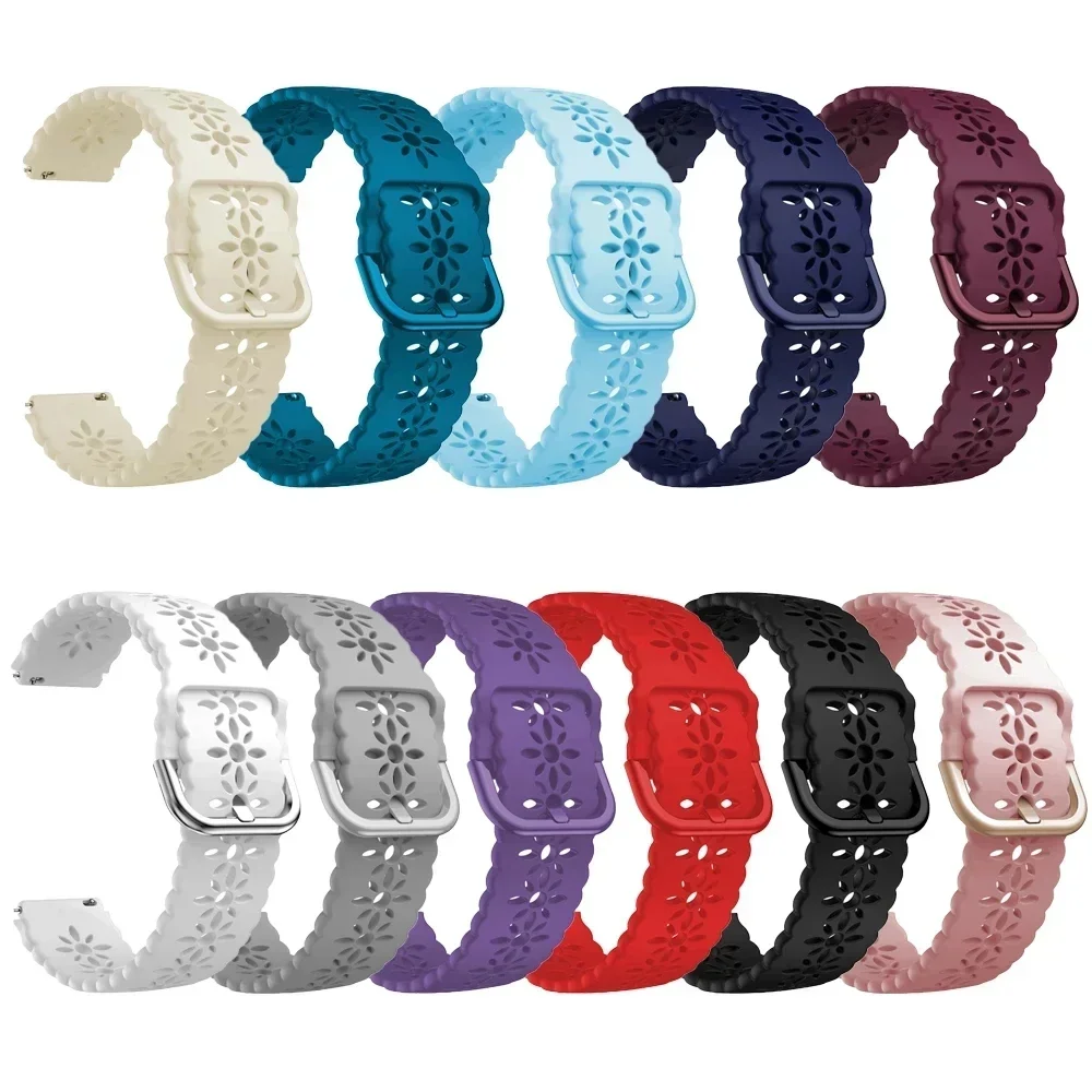 Bracelet Silicone Souple 20mm Pour Smartwatch – Noir/Vert – Universel