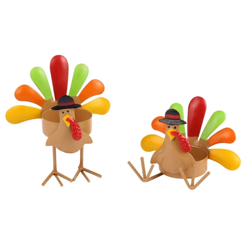 

Thanksgiving Turkey Candle Holder Metal Turkey Tea Light Candle Holder Sitting