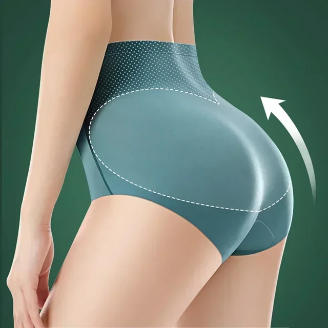 2023 New Ice Silk Seamless Panties High Waist Flat Belly Women's Panties  Strong Body Shaping Pants 3D Cozy Hip Lift Briefs L-XXL - AliExpress