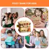 Gas Station Piggy Bank Handle Cartoon Piggy Bank Kids DIY Large Capacity Coffee Store Cartoon Money Saving Box Management Toys 6
