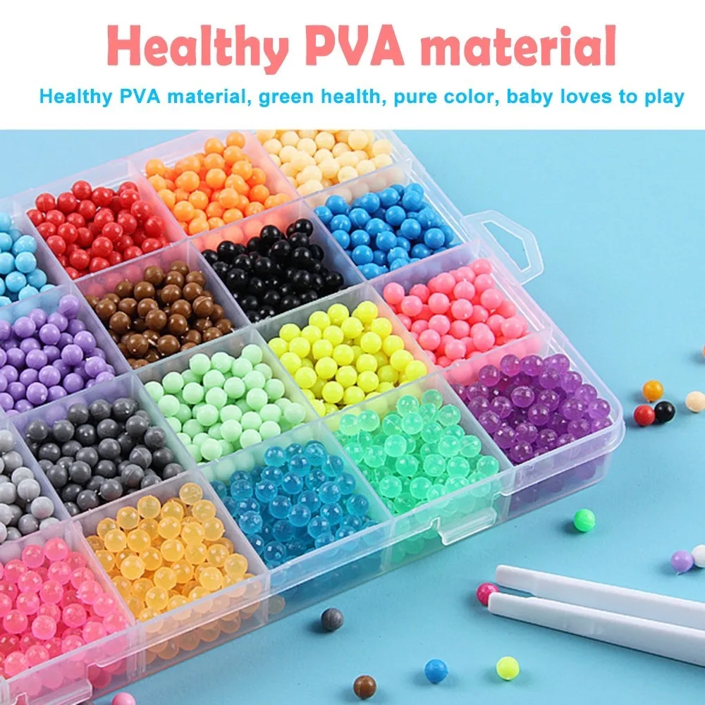 Wholesale DIY 24 Colors 4800Pcs 4mm PVA Round Water Fuse Beads Kits for  Kids 