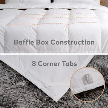 Ultra Soft Lightweight Duvet Insert, Cooling Thin Summer Down Comforter, Hotel Quality Natural Duvets Inserts, 100% Cotton Cover 6