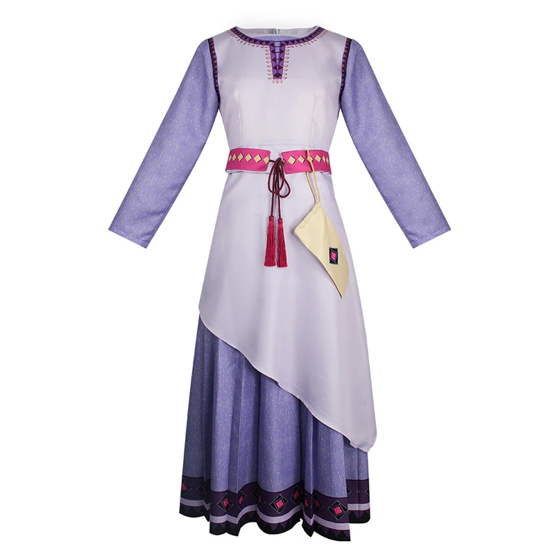 

Wish Asha Cosplay Costume Dress for Women Anime Asha Princess Adult Purple Long Dresses Halloween Costume for Women