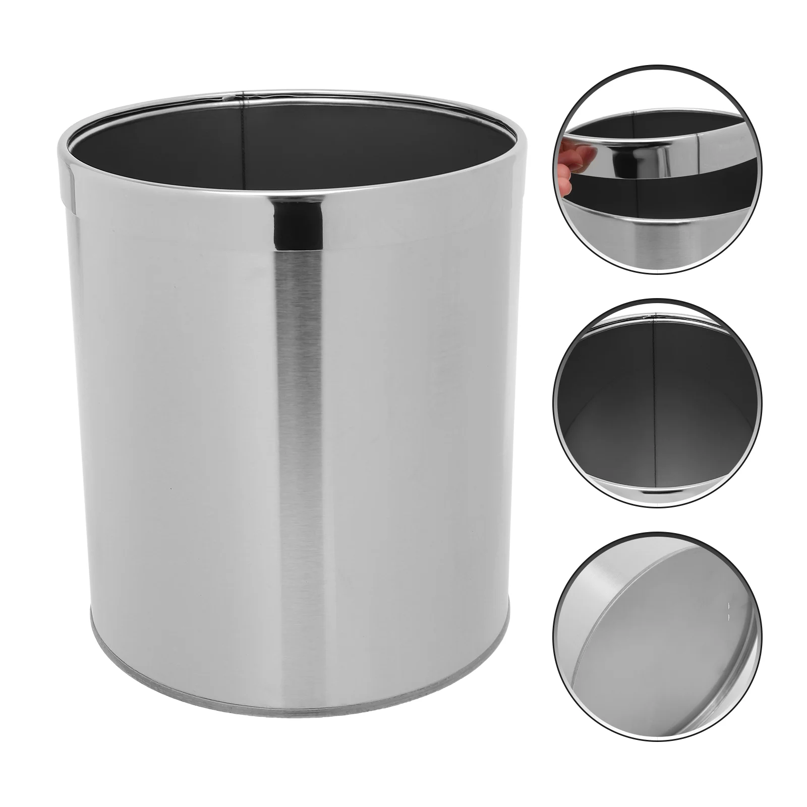 

Stainless Steel Trash Can Wastebasket Garbage Container Recycle Bin Garbage Basket Waste Bins Rubbish Bucket