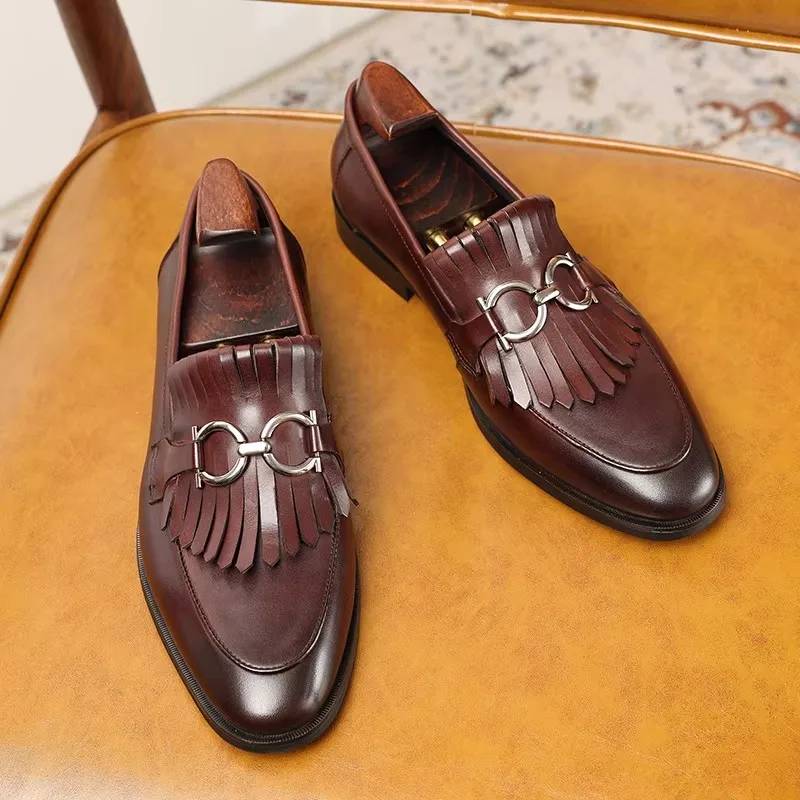 Men's shoes, tassels, business formal wedding shoes, Oxford style, style, high-end