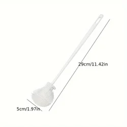 360° Full Cleaning Silicone Brush with Foldable Bendable Head - Long - Handled Cup & Bottle Cleaner (WHITE)