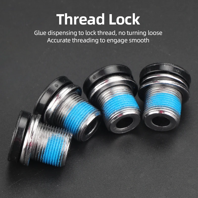 Deemount Adhesive-Coated Bike Crank Bolts with Dust Sealing and Hex Slot