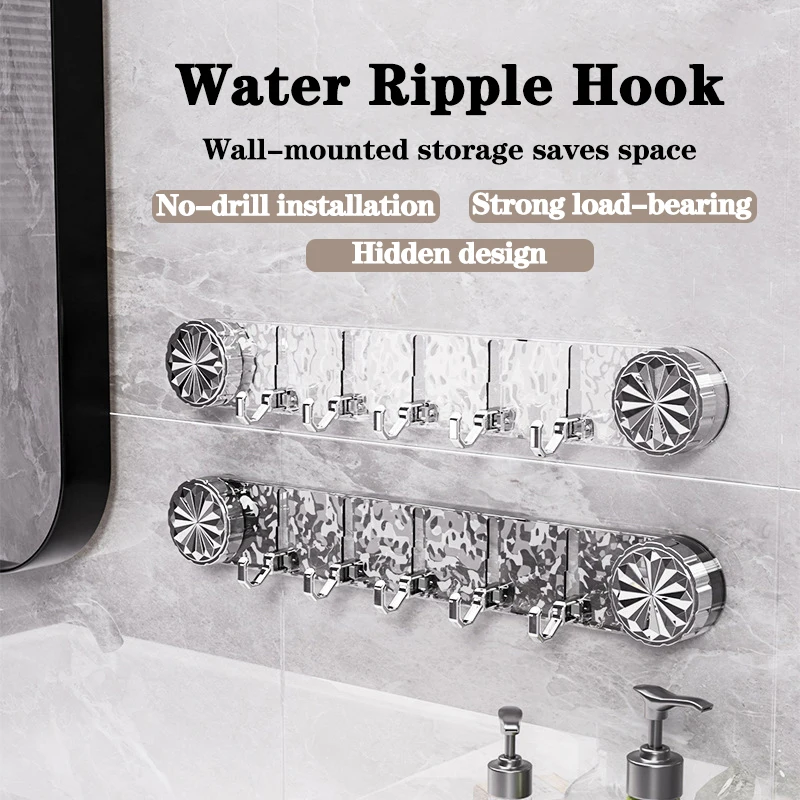 No-drill Suction Cup Long Row Hooks For Bathroom Wall Storage Behind Doors Traceless Adhesive Hooks