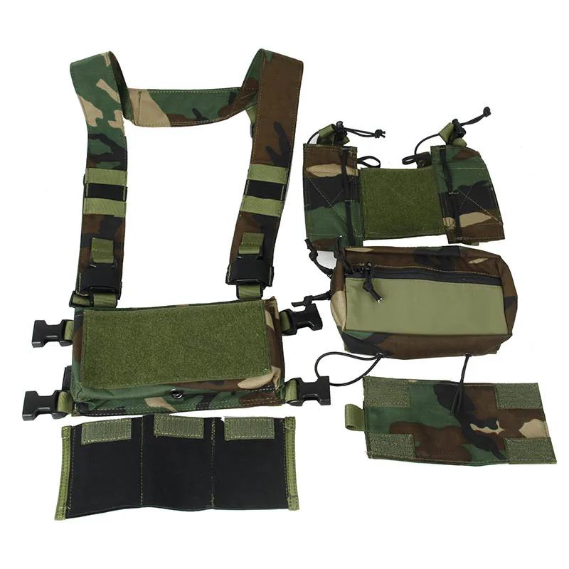 

TMC Micro Chest Rig Full Set Woodland TMC3115