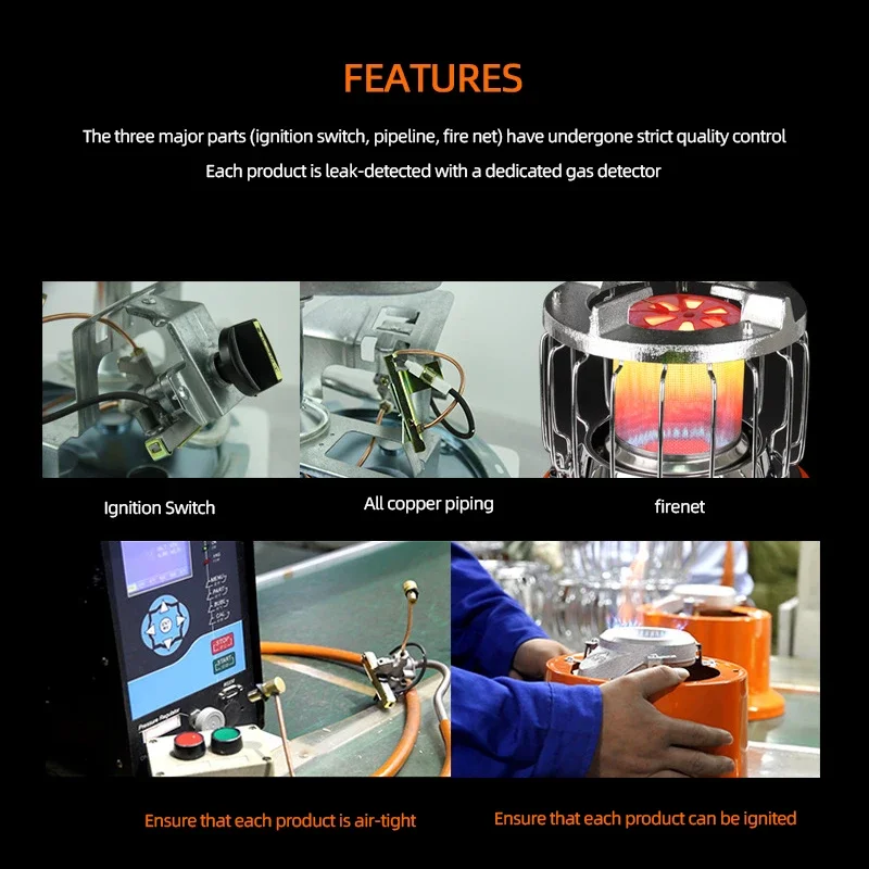 Outdoor Tent Propane Heater 2-in-1 Camping Gas Stove Portable Camp Heaters for Ice Fishing Survival Emergency Patio Orange 4