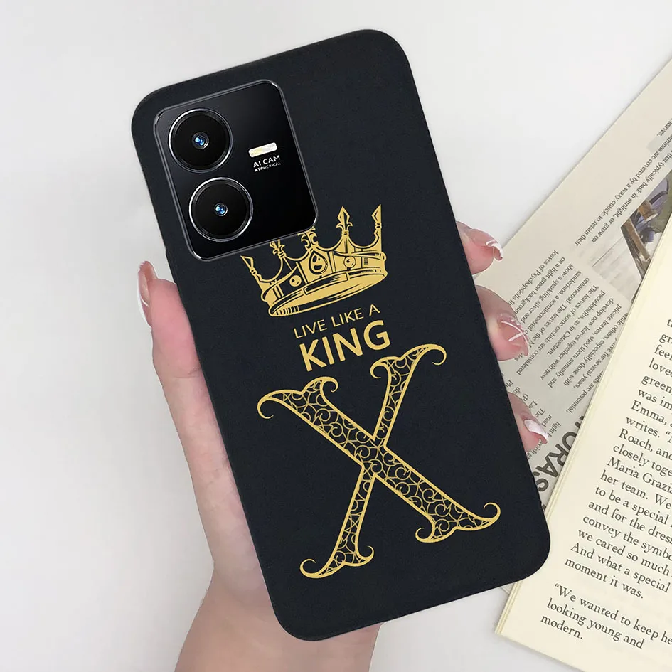 Luxury Fashion Matte Crown Alphabet Pattern Soft Phone Cover