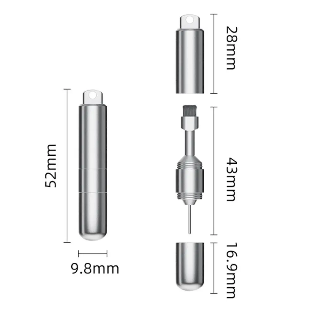 2 in 1 SIM Card Tray Removal Tool Mini Aluminum Alloy Earphone Cleaning Brush Portable Multi-functional Cleaning Pen