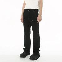 IEFB Slim Fit Ruffle Jeans Trend Men Autumn New Korean Style Handsome Double Knee Decoration Straight Denim Pants Fashion 9C1747 2