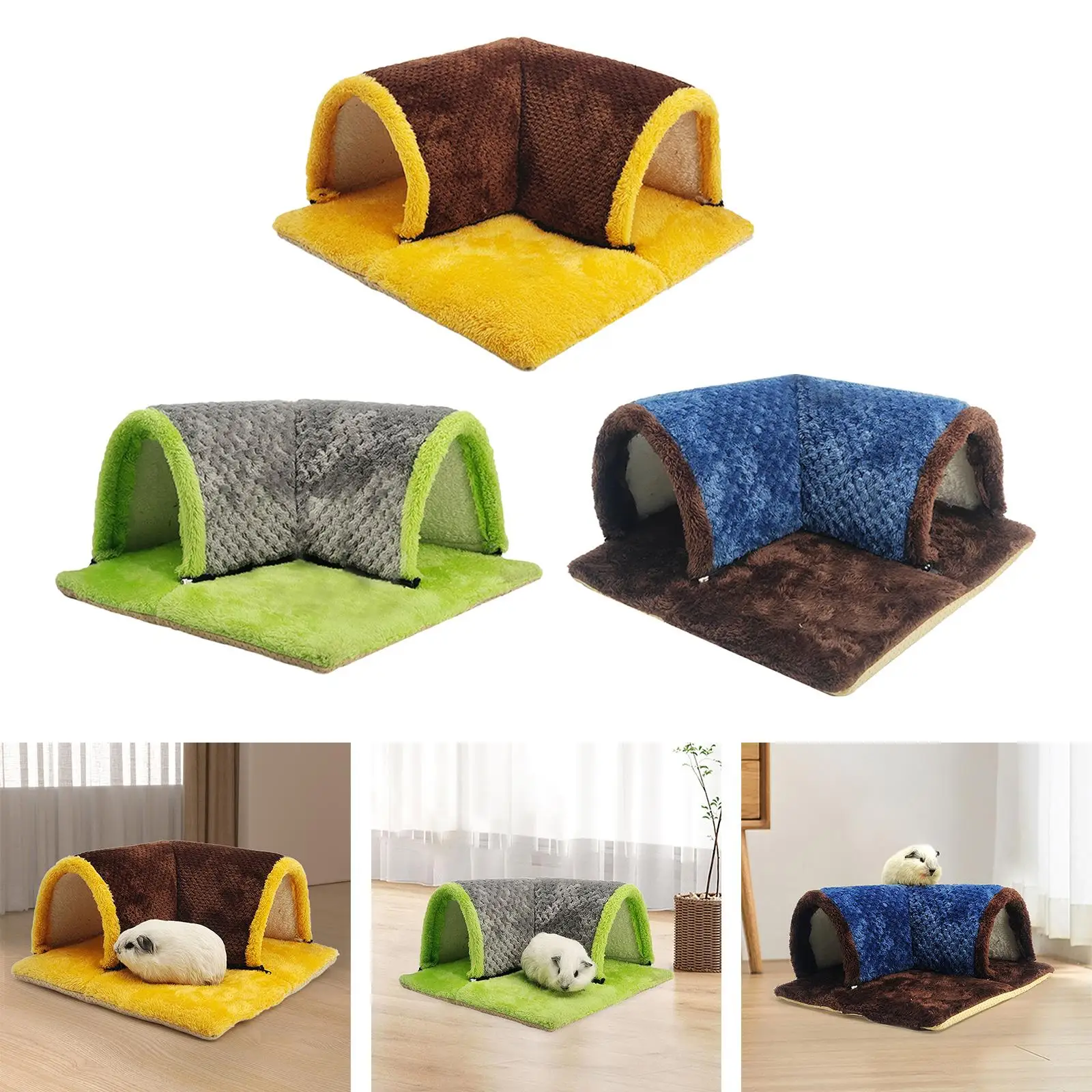Guinea Pig Hideout Warm Small Animals Tunnel for Squirrel Guinea Pig Hamster
