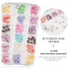 60Pcs/Box Nail Art Butterfly Resin Stones Gems 2 Sizes Multi-Colors Sparkle Nail Designs Charms DIY Manicure 3D Decals Crafts 4