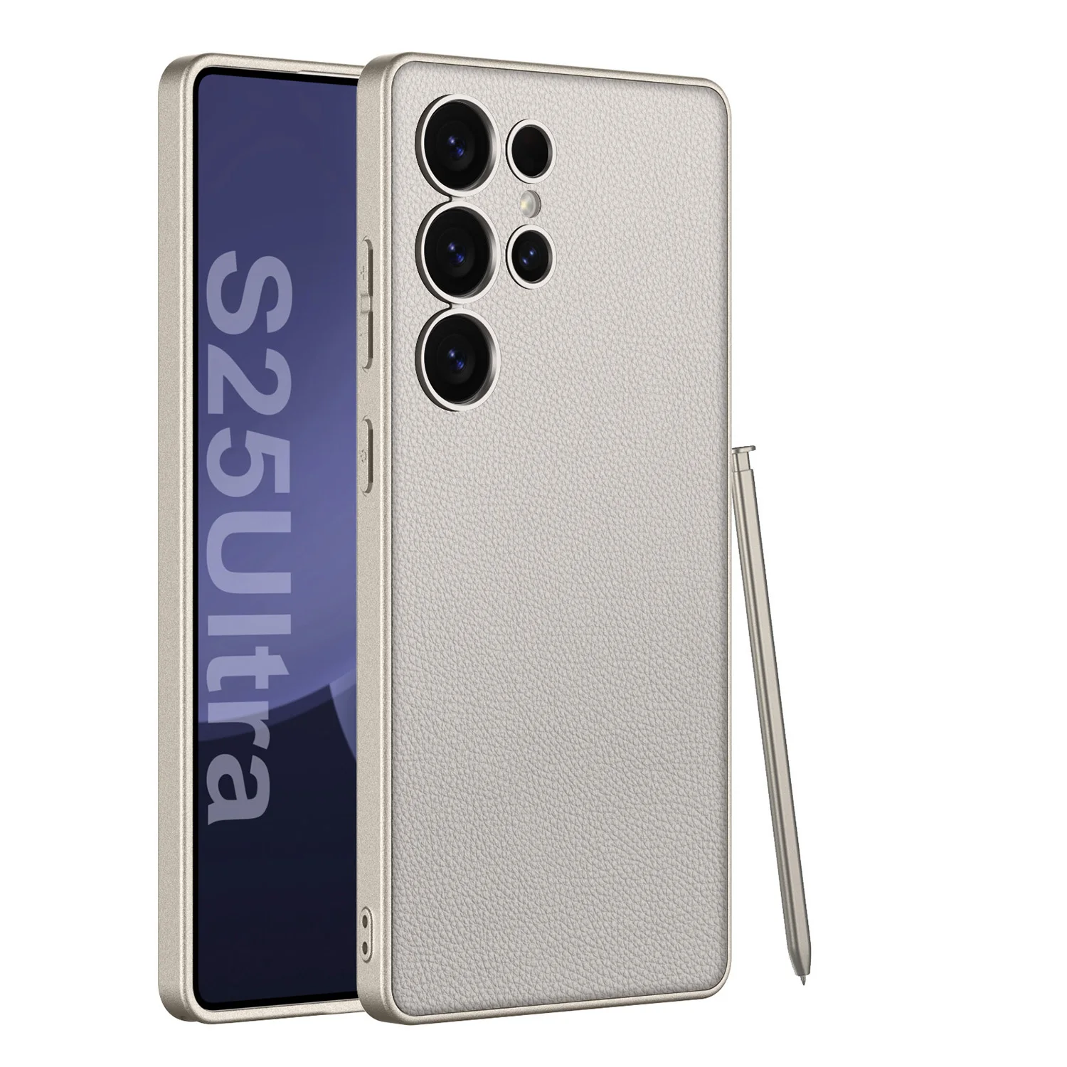 Elegant Metallic Paint Leather Case - Slim Protective Cover with Soft Edges