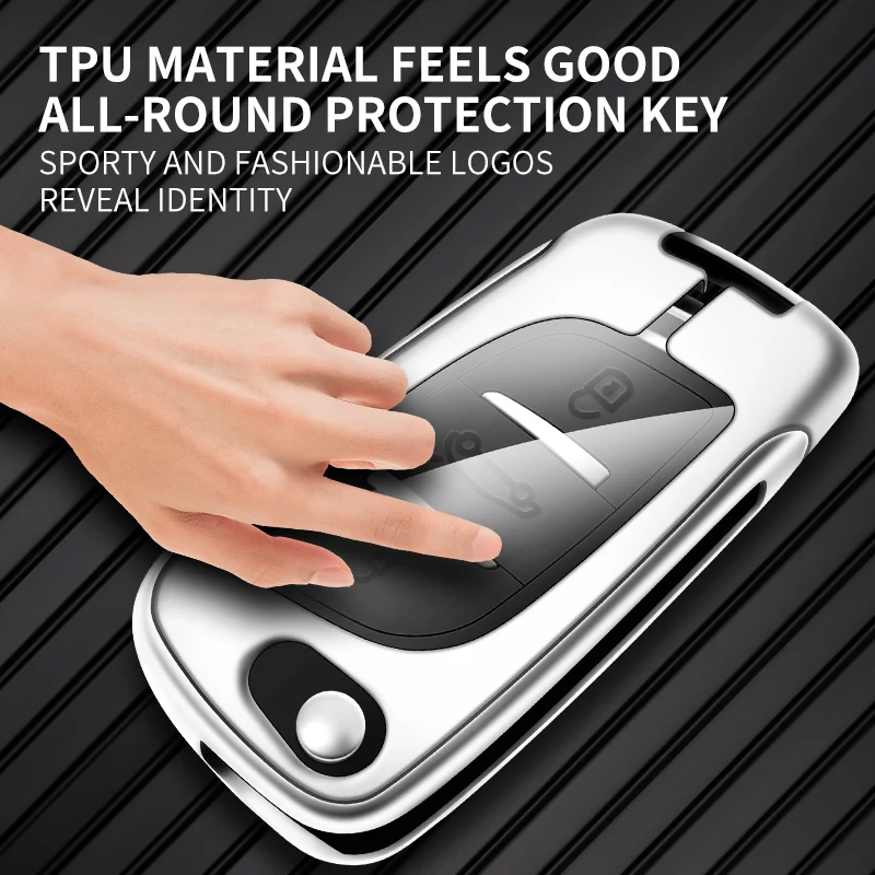 Sleek Car Key Case Cover with Keychain for Enhanced Protection and Style